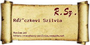 Ráczkevi Szilvia névjegykártya